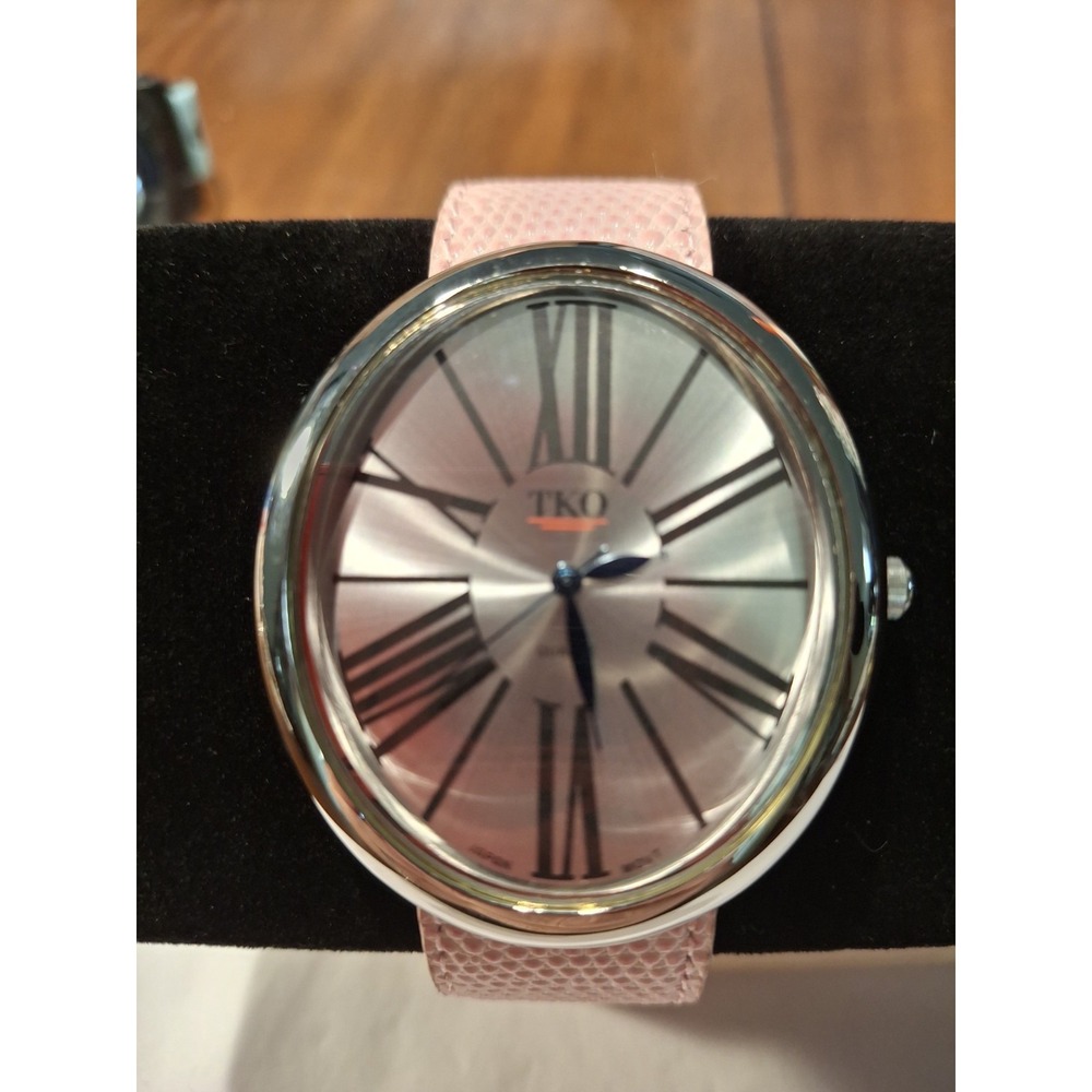 Womens TKO Pink Silver Tone "Slap" Band Watch. Pre-Owned.